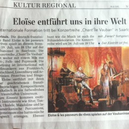 Article de presse du Saarbrücker Zeitung