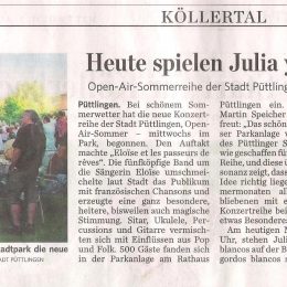 Article de presse du 03.08.16 – concert à Püttlingen (DE)